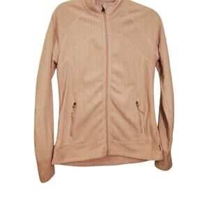 Avalanche Cream Fuzzy Soft Midweight Textured Fleece Jacket, Women's Medium